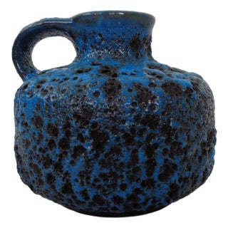Turquoise Lava Ceramic Vase from Gräflich Ortenburg, Germany, 1960s For Sale