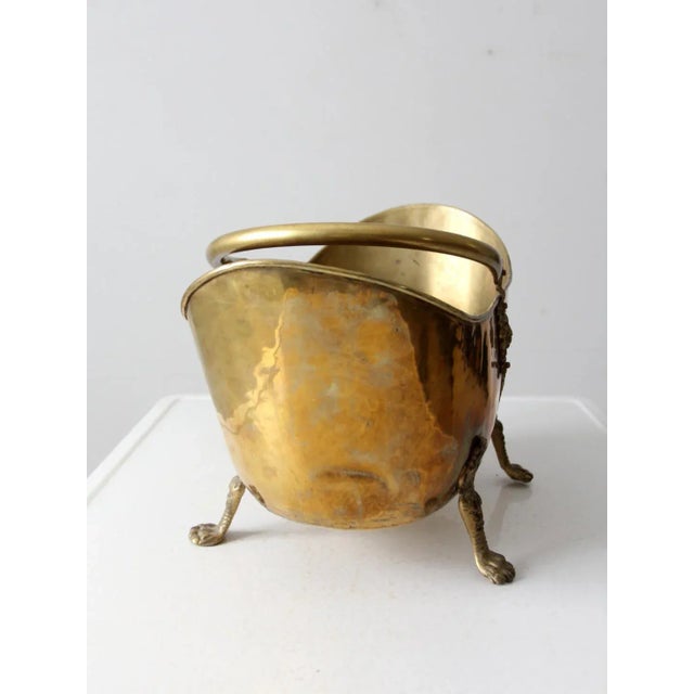 Metal Antique Brass Firewood Bucket For Sale - Image 7 of 12