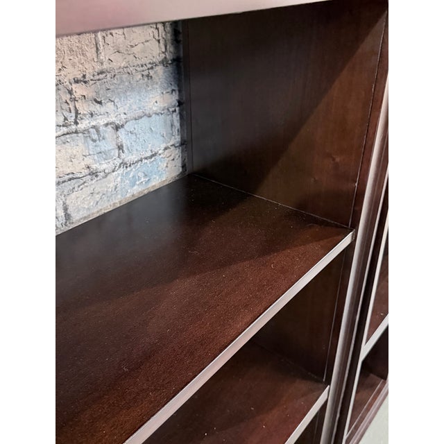 Early 21st Century Ethan Allen Curson Indonesian Mahogany Geometric Display Bookcase For Sale - Image 5 of 7