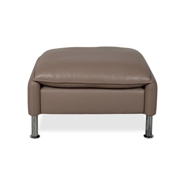 Brown Taupe Leather Porto Stools from Erpo, Set of 2 For Sale - Image 9 of 10