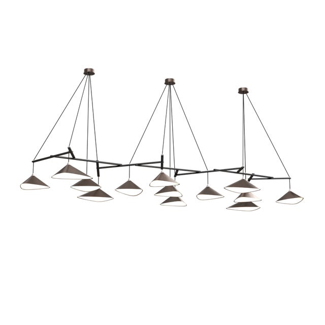 Plastic Emily Group of Thirteen Pendant Light in Dark Bronze Semi-Matte by Daniel Becker for Moss Objects For Sale - Image 7 of 7