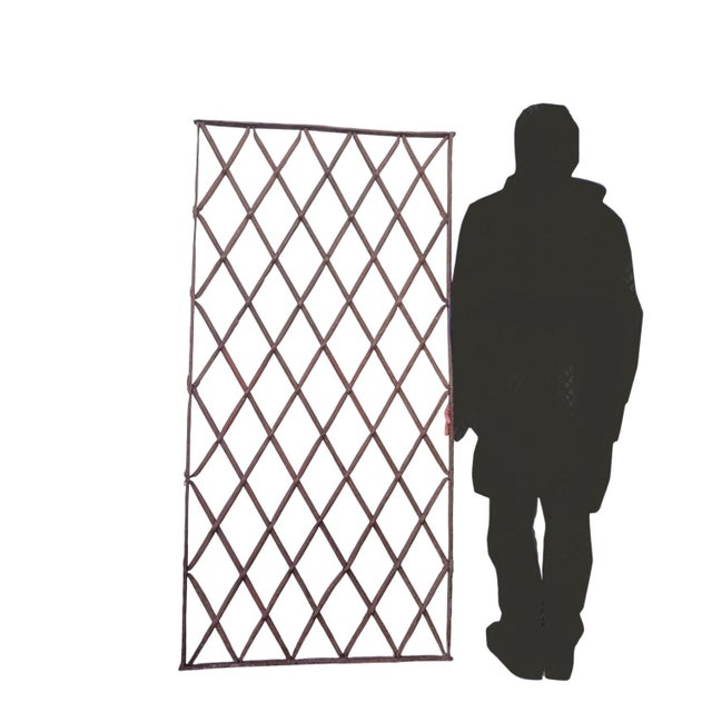 Beautiful wrought iron gate with round bars, fitted together and fully riveted onto an antique frame. A remarkable piece...