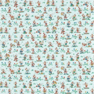Sanderson Mickey & Minnie Wallpaper in Bonbon Blue For Sale