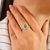 Pear Cut Zambian Emerald Ring and Natural Diamond Accents in 14k Solid Gold Size 7 For Sale In New York - Image 6 of 11