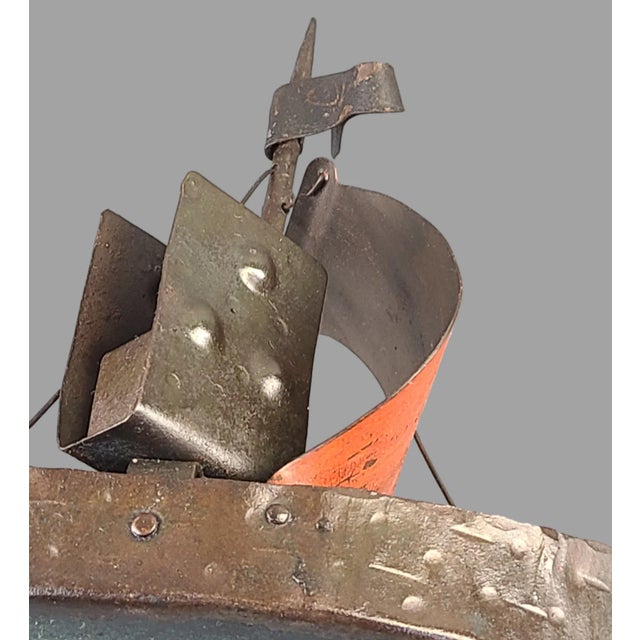 Antique Metal Viking Ship Ashtray Cigar Boat Smoke Stand Match Holder Nautical Germany For Sale - Image 4 of 11