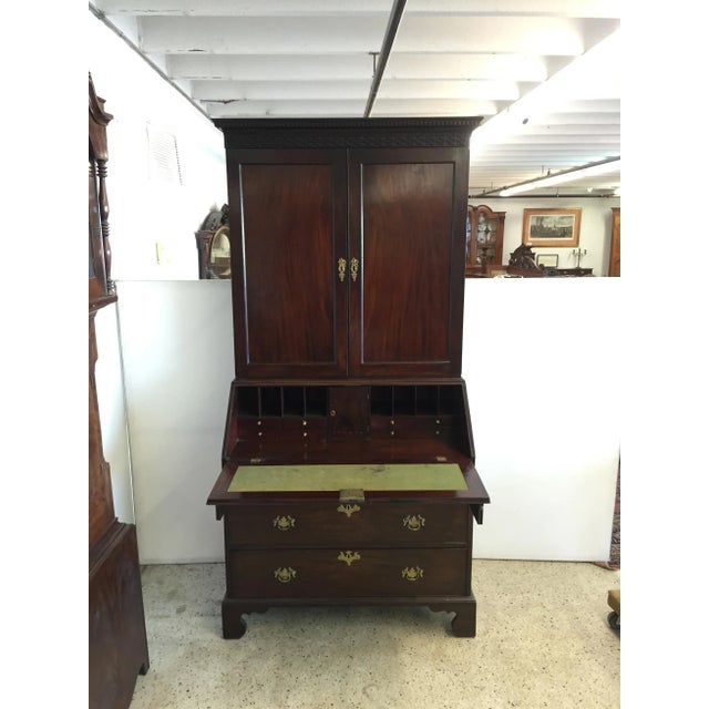 Wood Early 19th C. English Mahogany Bureau Bookcase For Sale - Image 7 of 9