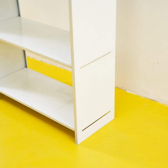 White Lacquered Metal Bookcase For Sale - Image 3 of 8