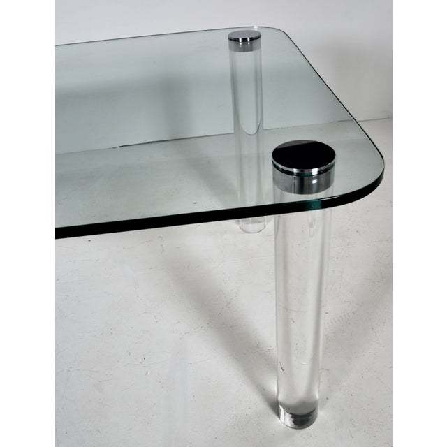 Modern Pace Collection Glass and Lucite Dining Table, Usa C 1970s For Sale - Image 3 of 6