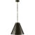 Modern Thomas O'Brien for Visual Comfort Signature Goodman Small Hanging Light in Bronze & Hand-Rubbed Antique Brass with Bronze Shade For Sale - Image 3 of 4