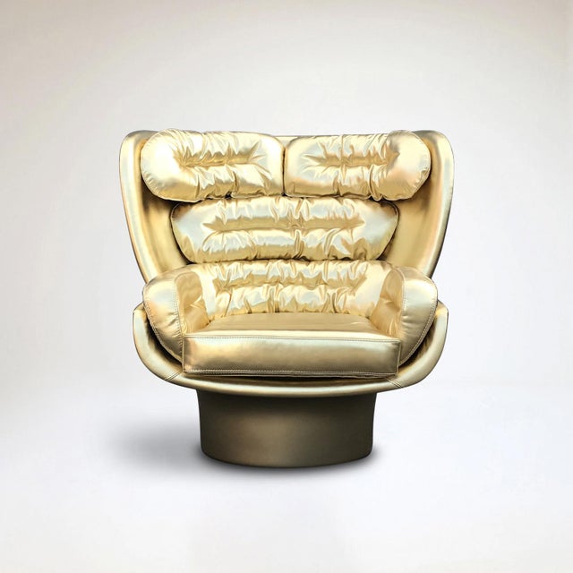 Golden Elda Chair by Joe Colombo for Longhi, Italy, 2010s For Sale - Image 9 of 12
