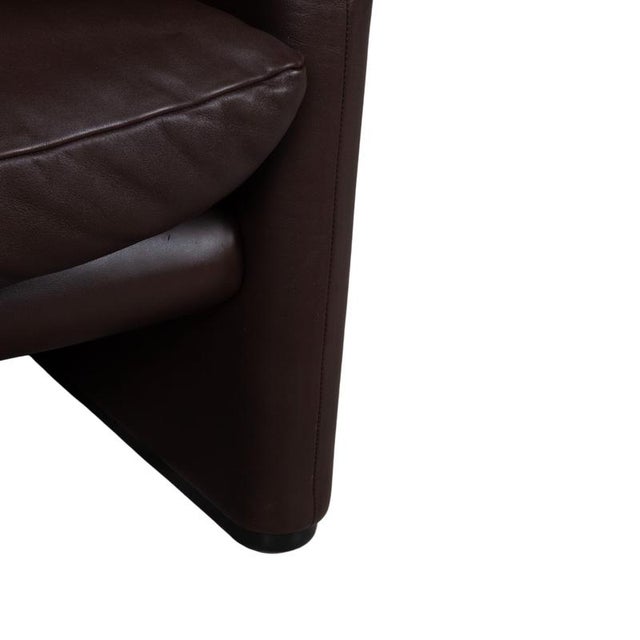 Brown Maralunga Chairs in Leather from Cassina, Set of 2 For Sale - Image 8 of 16