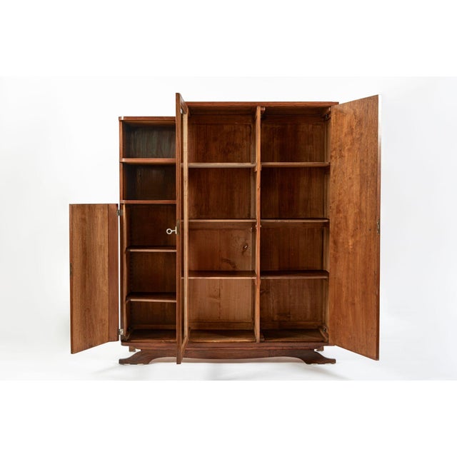 Antique French Art Deco Rosewood Vitrine Display Cabinet or Bookcase, 1940s For Sale - Image 4 of 17