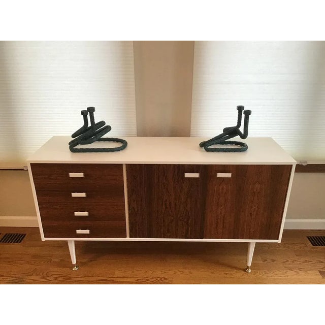 Vintage Modern Metal Formed Rebar Candle Holders. This is a set of two candle holders to hold four candles. These are...