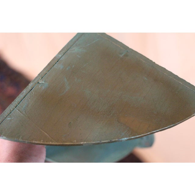 Green 1930s Folk Art Green and Gold Scroll Shelf For Sale - Image 8 of 13