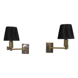 Brass Swing Arm Wall Lights, 1960, Set of 2 For Sale