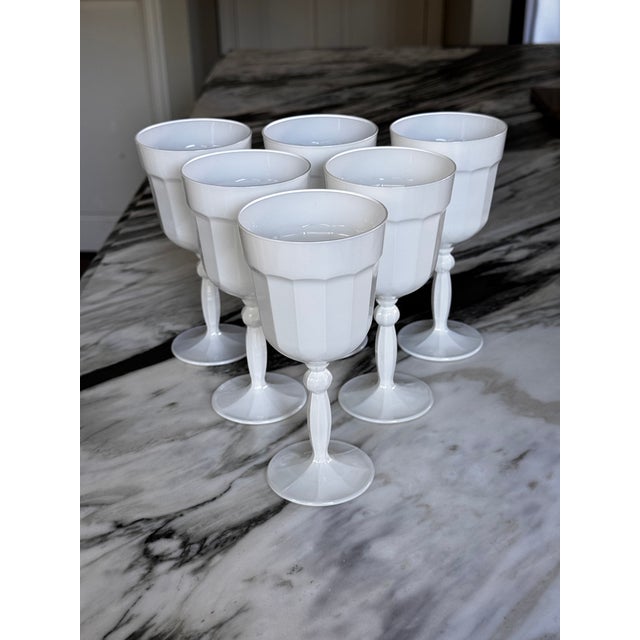 Watts, London Florentine Renaissance White Goblets - Set of 6 For Sale - Image 12 of 12