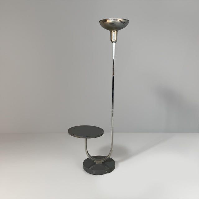 Italian Art Deco Floor Lamp with Integrated Table, 1930s For Sale - Image 3 of 14