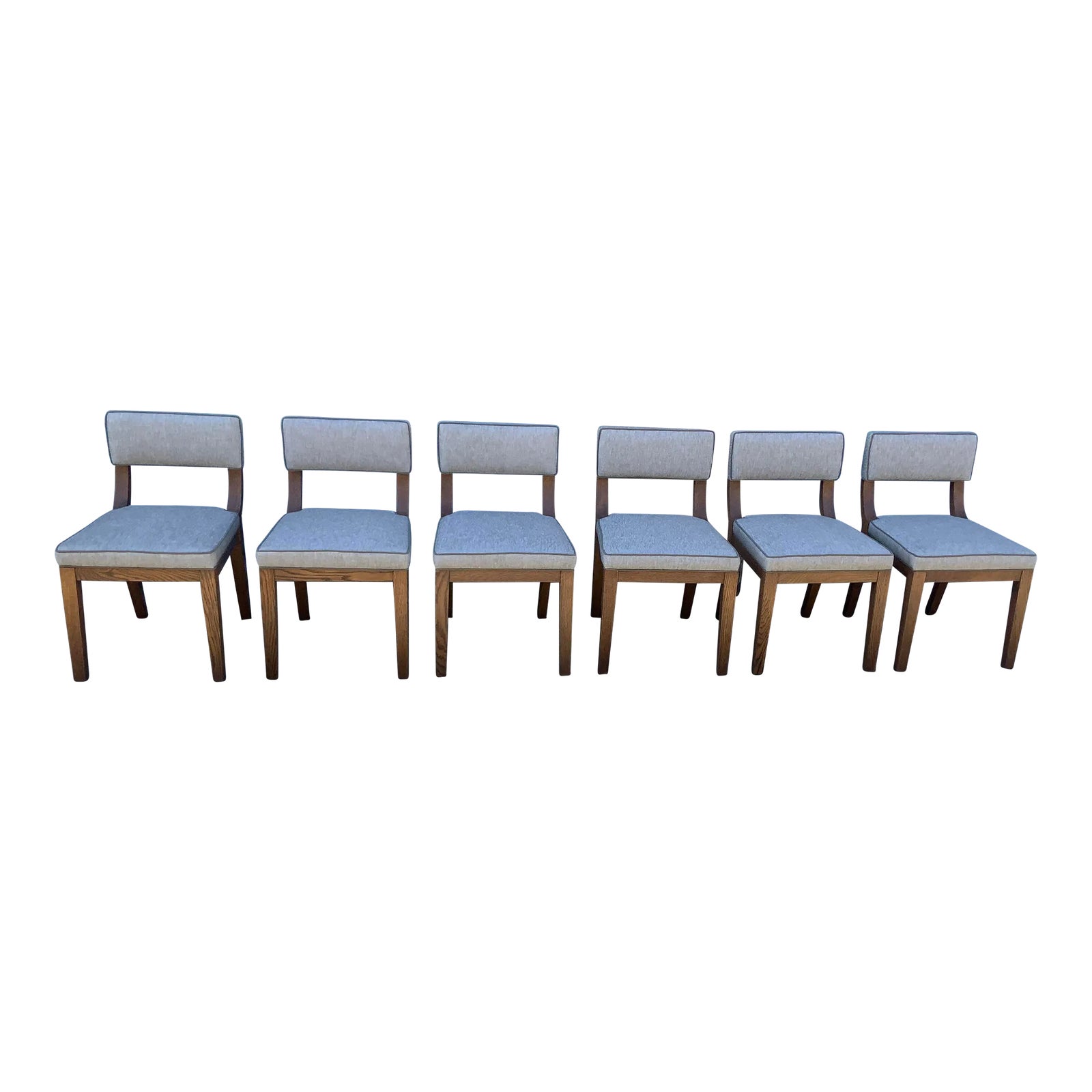 Modern Oak Dining Chairs - Set of 6 | Chairish