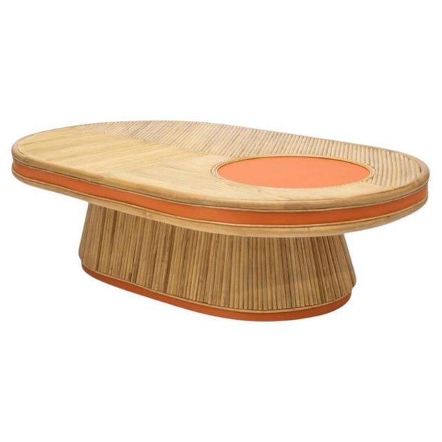 Not Yet Made - Made To Order Java Coffee Table in Tinted Rattan and Imitation Grained Leather by Popus Editions For Sale - Image 5 of 5