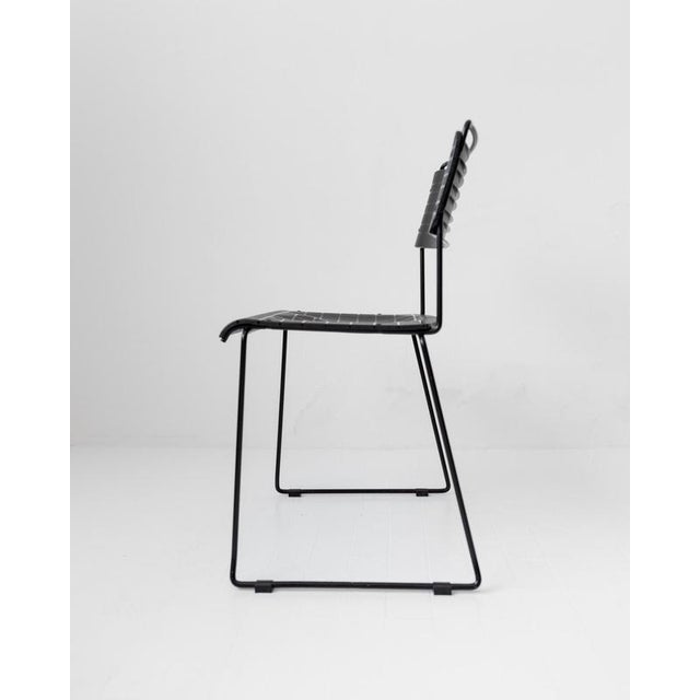 Metal Vintage Dining Chairs in Black Metal and Plastic, 1980s, Set of 4 For Sale - Image 7 of 18