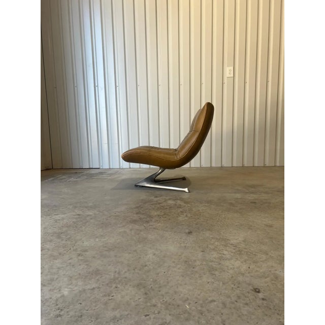 Rare Early Production 'Unicorn' Leather Lounge Chair by Vladimir Kagan, C 1960s For Sale - Image 10 of 17
