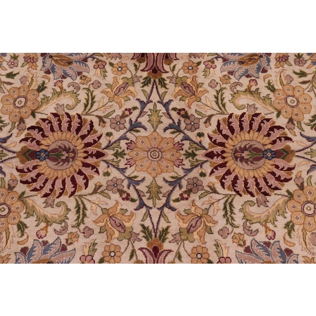 1990's Floral Pak-Persian Tan/Drk. Red Wool Rug - 10'1'' X 14'3'' For Sale In New York - Image 6 of 9