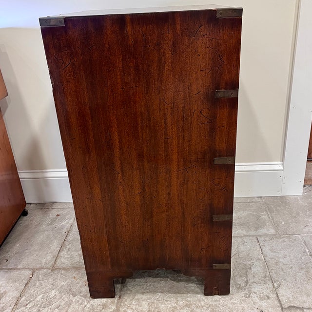 1970s 1970s Small 4 Drawer Campaign Chest Cabinet For Sale - Image 5 of 13