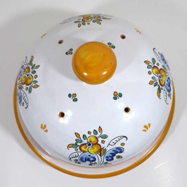 1980s Large Spanish Ceramic Cheese Dome, 2 Pieces For Sale - Image 5 of 6