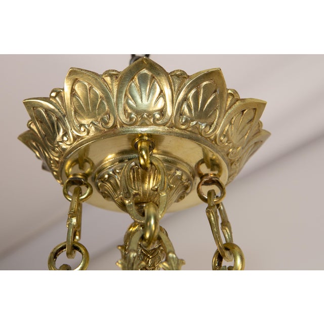 Blue Empire Style Chandelier, France, 1930s For Sale - Image 8 of 14