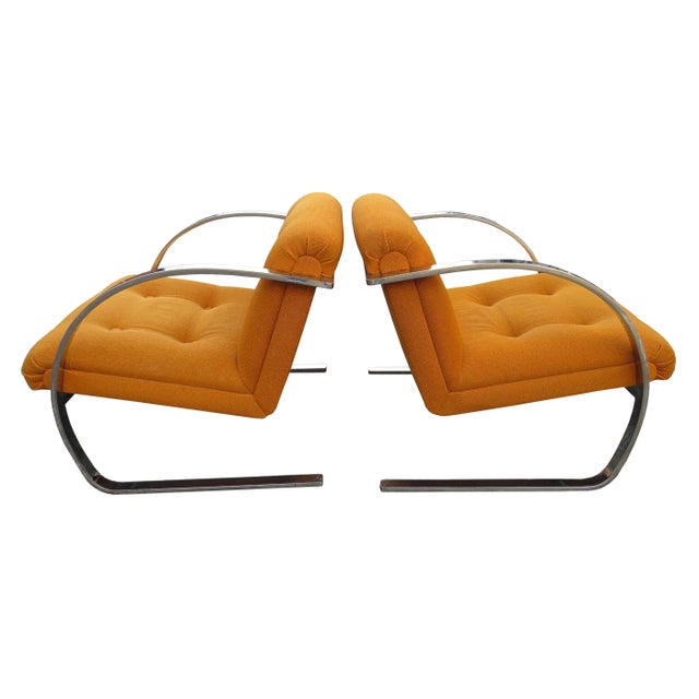 Vintage Brueton Arc Cantilever Lounge Chairs by Charles Gibilterra - a Pair For Sale In Chicago - Image 6 of 12