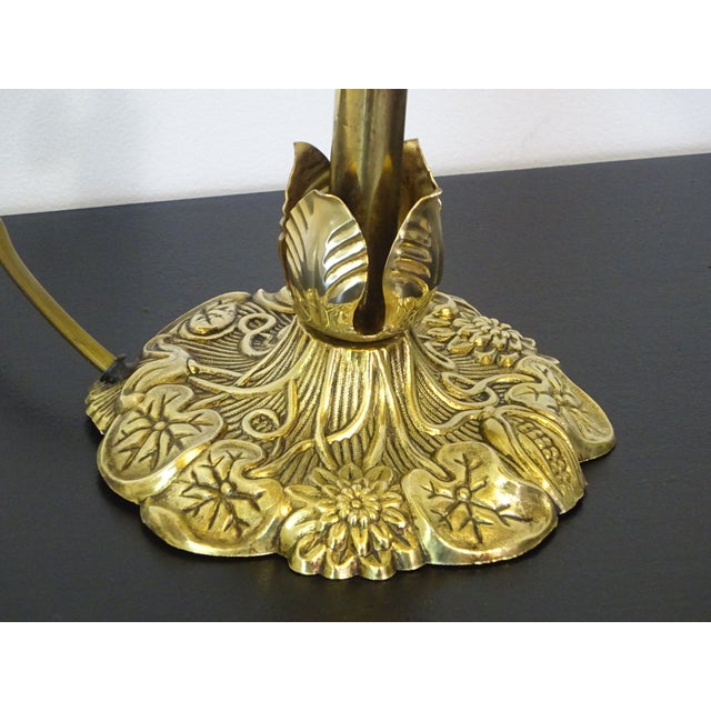 Beige Vintage Bronze Swan-Neck Lamp from Le Dauphin, 1976 For Sale - Image 8 of 18