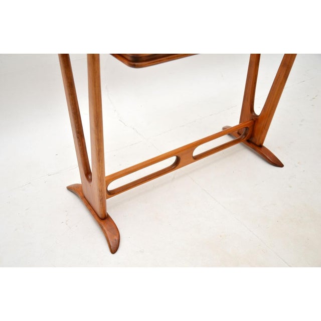 Brown Vintage French Cherry Wood Glass Top Side Table, 1960s For Sale - Image 8 of 9