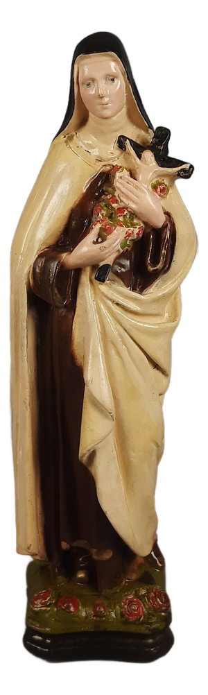 Hand Painted Plaster Figure of Statue of Saint Teresa of Lisieux, 20th Century
