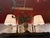 Absolutely Gorgeous pair of vintage Regency style cut crystal table lamps featuring hand-cut crystal bodies and hanging...