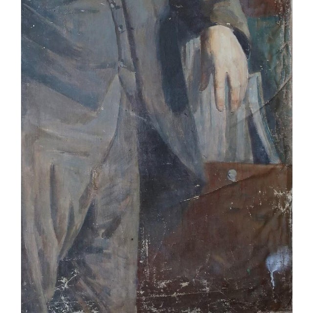 Original Vladimir Lenin Portrait, Antique Soviet Oil Painting 129-110 For Sale - Image 6 of 6