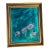Contemporary Abstract Painting in Green in Antique Frame For Sale
