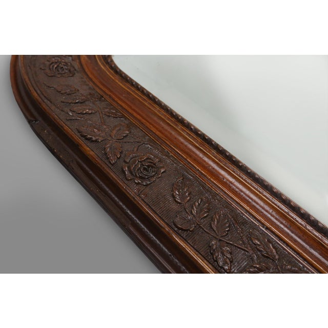 Louis Philippe Mirror in Plaster and Wood with Handcrafted Decorations, France, 1890s For Sale - Image 4 of 12
