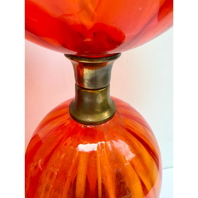 Vintage Stacked Glass Balls Table Lamps on Marble Base - a Pair For Sale In New York - Image 6 of 12