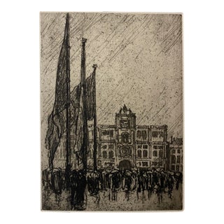 1915 Nelson Dawson Feast of St Mark Venice Etching For Sale