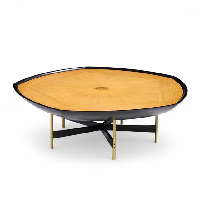 Mid 20th Century Paul Tuttle and Winsor White for Baker Furniture Transition Collection Oak and Brass Coffee Table For Sale - Image 5 of 9