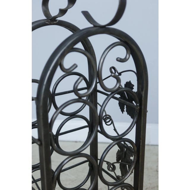 Traditional Charleston Forge Attributed Steel & Iron Wine Rack For Sale - Image 3 of 10