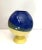 2000 - 2009 European Mid Century Modern Large Ceramic Modern Contemporary Blue and Yellow Footed Vase - Marked 2000 For Sale - Image 5 of 5