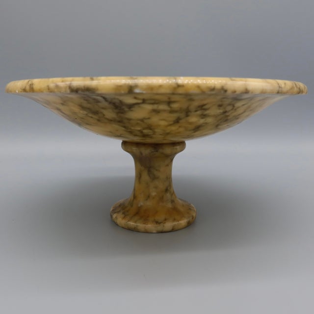Antique Hand Carved Italian Alabaster Compote Tazza For Sale In Austin - Image 6 of 9