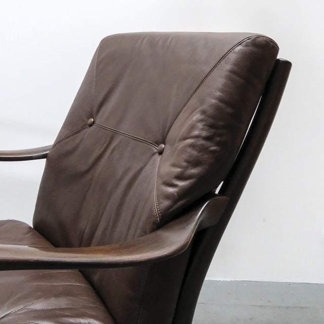 Set of Two Leather Arm Chairs by Ole Wanscher, 1950 For Sale - Image 9 of 10