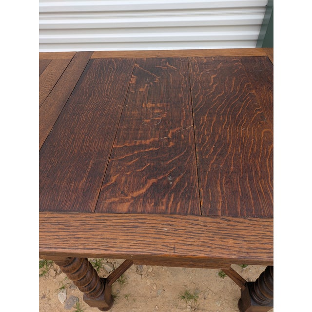 1920s Antique Expanding Pub Kitchen Table For Sale - Image 5 of 8