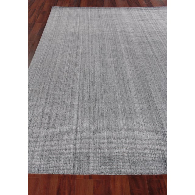 Hamm Hand loom Wool/Viscose Charcoal Rug-8'x10'" For Sale - Image 4 of 8