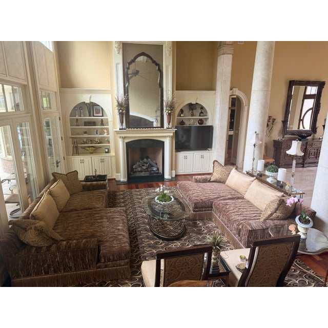 Coffee Marge Carson Sofa With Decorative Trim For Sale - Image 8 of 12