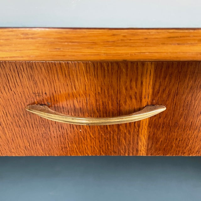 Mid-Century Modern Italian Worktable in Wood and Blue Formica, 1950s For Sale - Image 12 of 18