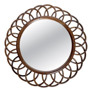 Vintage Wooden Mirror, France, 1960s For Sale