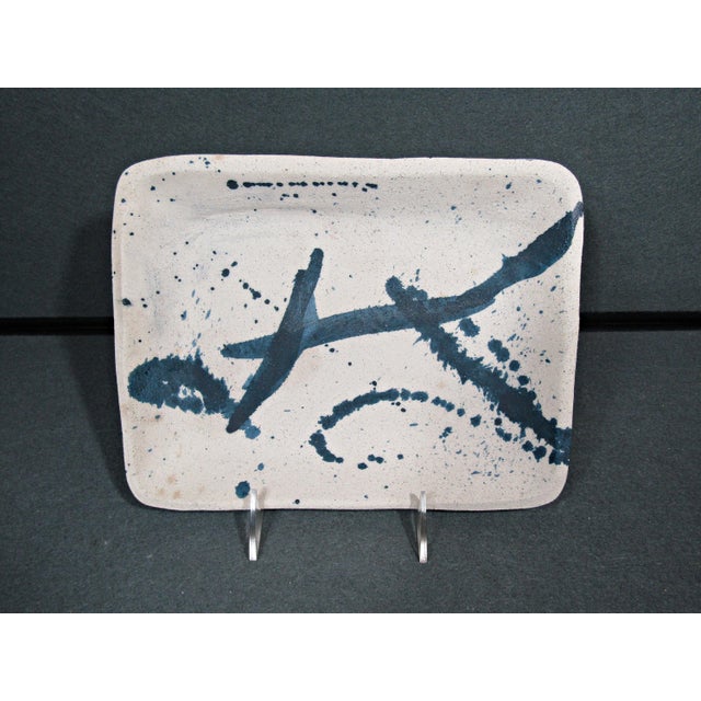 Ceramic Signed Studio Pottery Abstract Ceramic Tray For Sale - Image 7 of 10